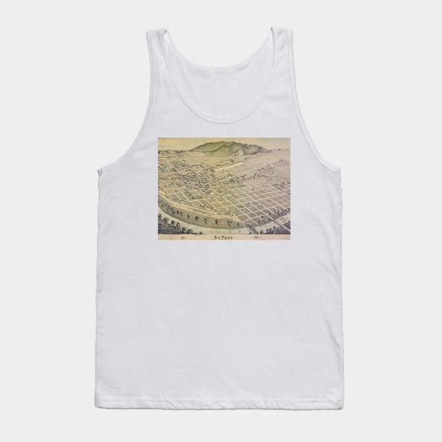 Vintage Pictorial Map of El Paso Texas (1886) Tank Top by Bravuramedia